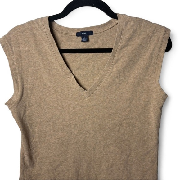 GAP Tan V-Neck Sleeveless Vest Medium | Normcore Minimalist Staple Preppy - Picture 6 of 6
